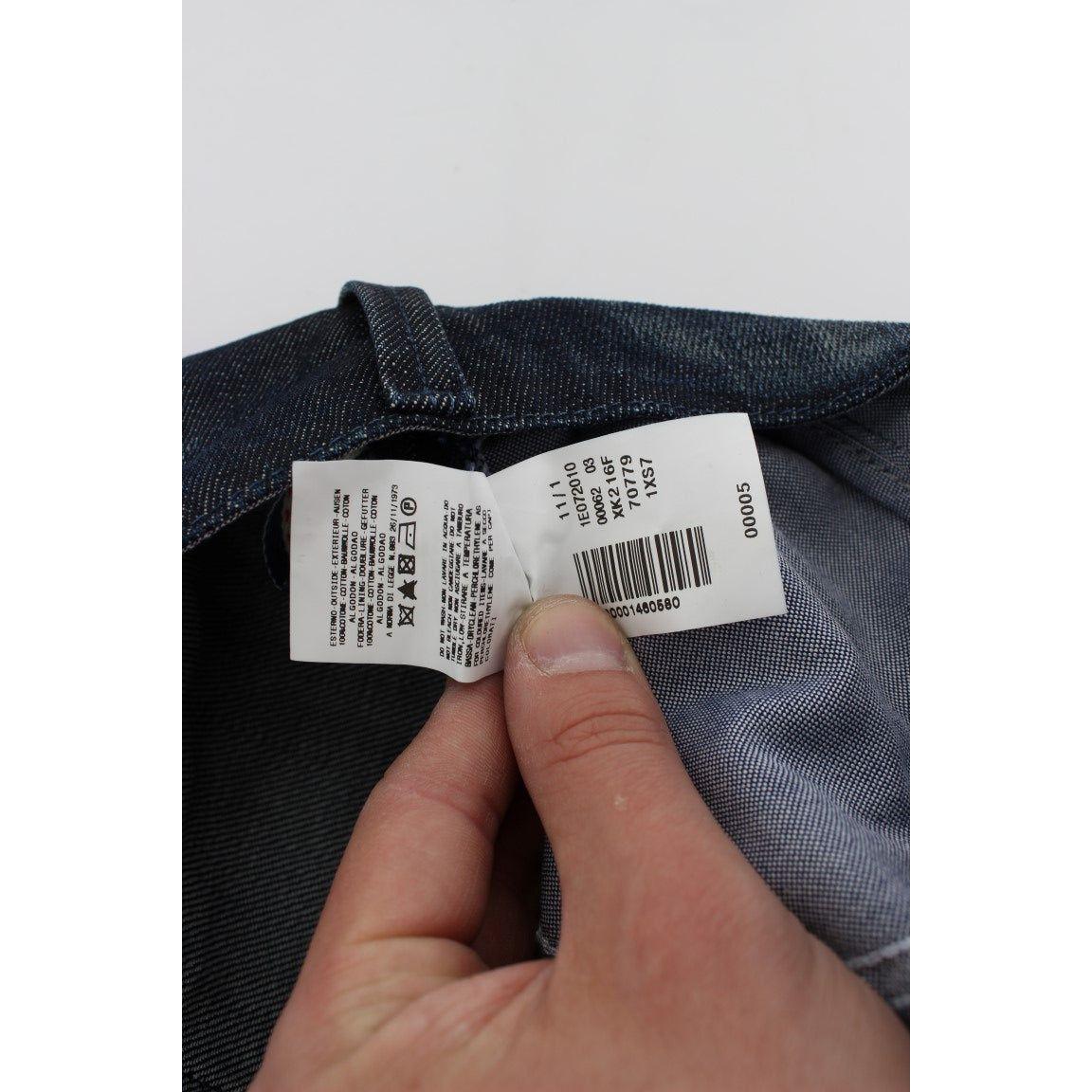 优雅常规直筒蓝色牛仔裤