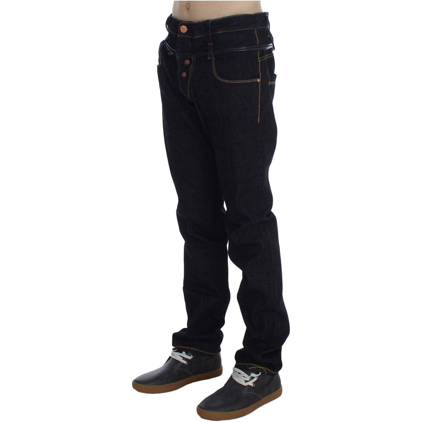 Acht Blue Cotton Regular Straight Fit Jeans Acht