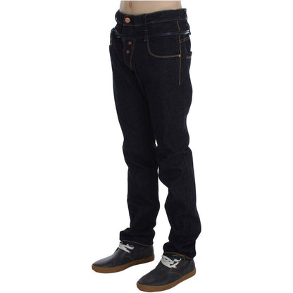 Acht Blue Cotton Regular Straight Fit Jeans Acht