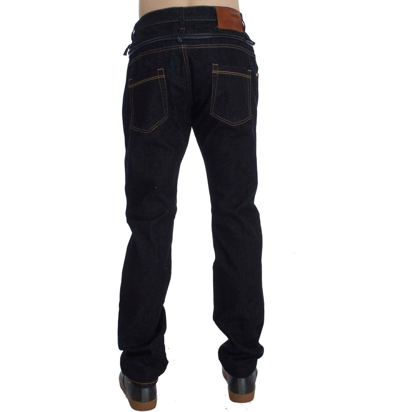 Acht Blue Cotton Regular Straight Fit Jeans Acht