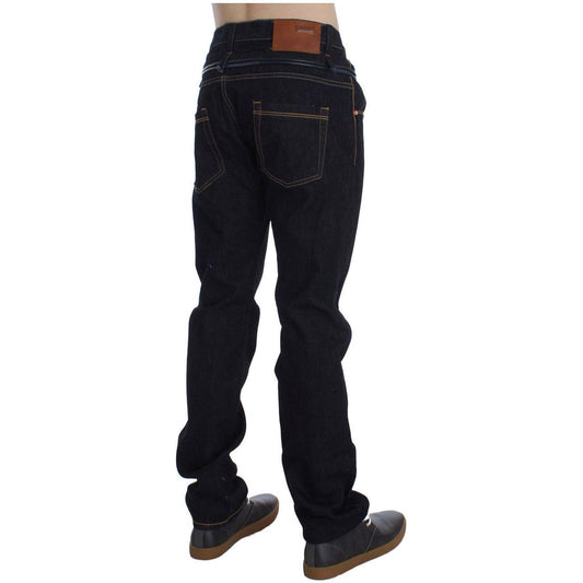 Acht Blue Cotton Regular Straight Fit Jeans Acht