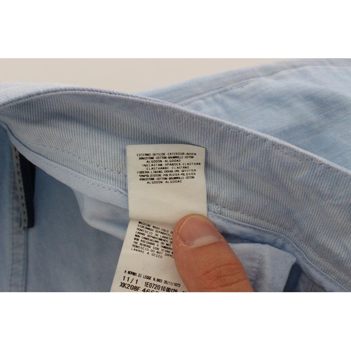 Acht Blue Cotton Stretch Low Waist Fit Jeans Acht