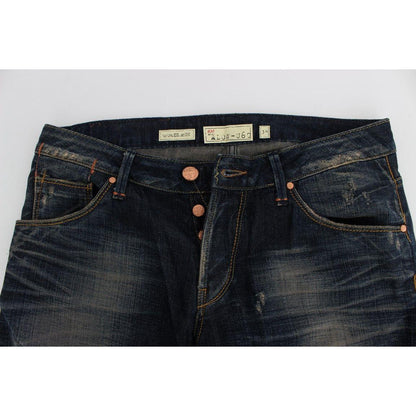 Acht Blue Wash Straight Fit Low Waist Jeans Acht