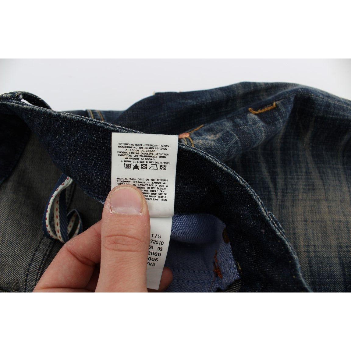 Acht Blue Wash Straight Fit Low Waist Jeans Acht