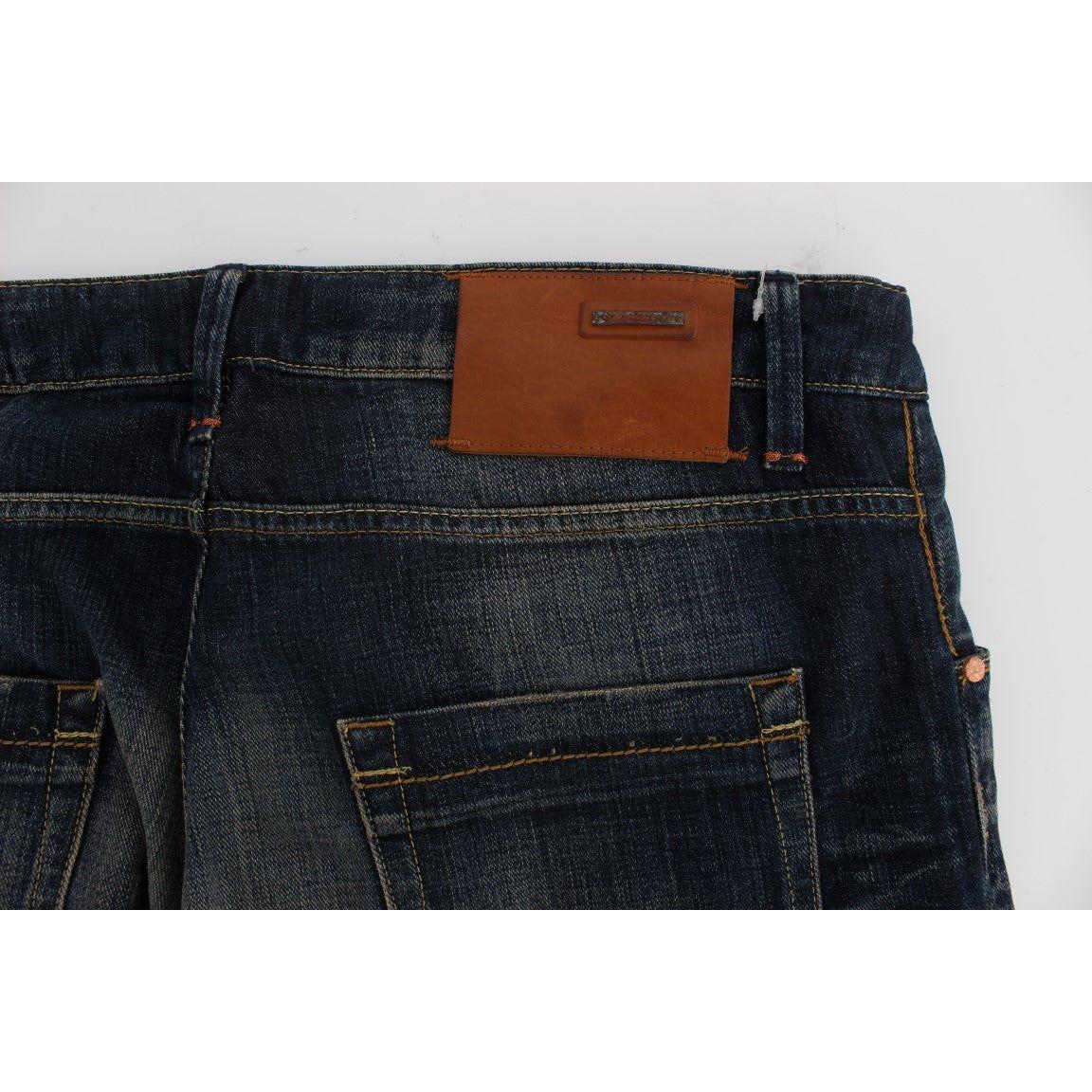 Acht Blue Wash Straight Fit Low Waist Jeans Acht