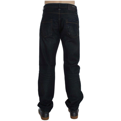 Acht Blue Wash Cotton Denim Straight Fit Jeans Acht