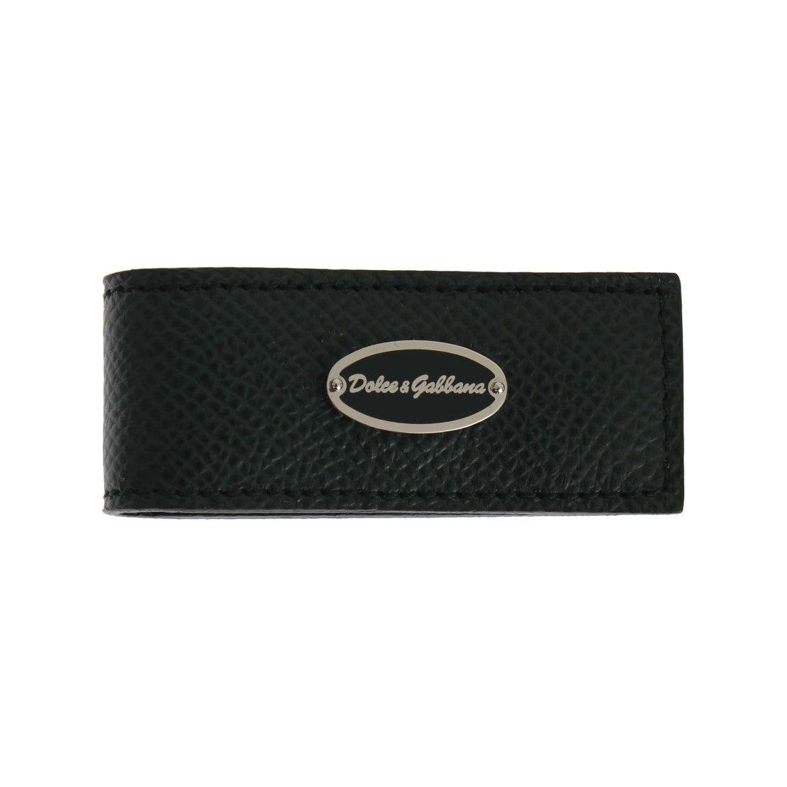 Dolce & Gabbana Green Leather Magnet Money Clip Dolce & Gabbana