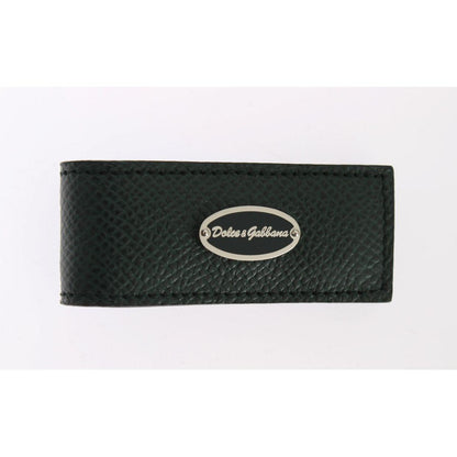Dolce & Gabbana Green Leather Magnet Money Clip Dolce & Gabbana