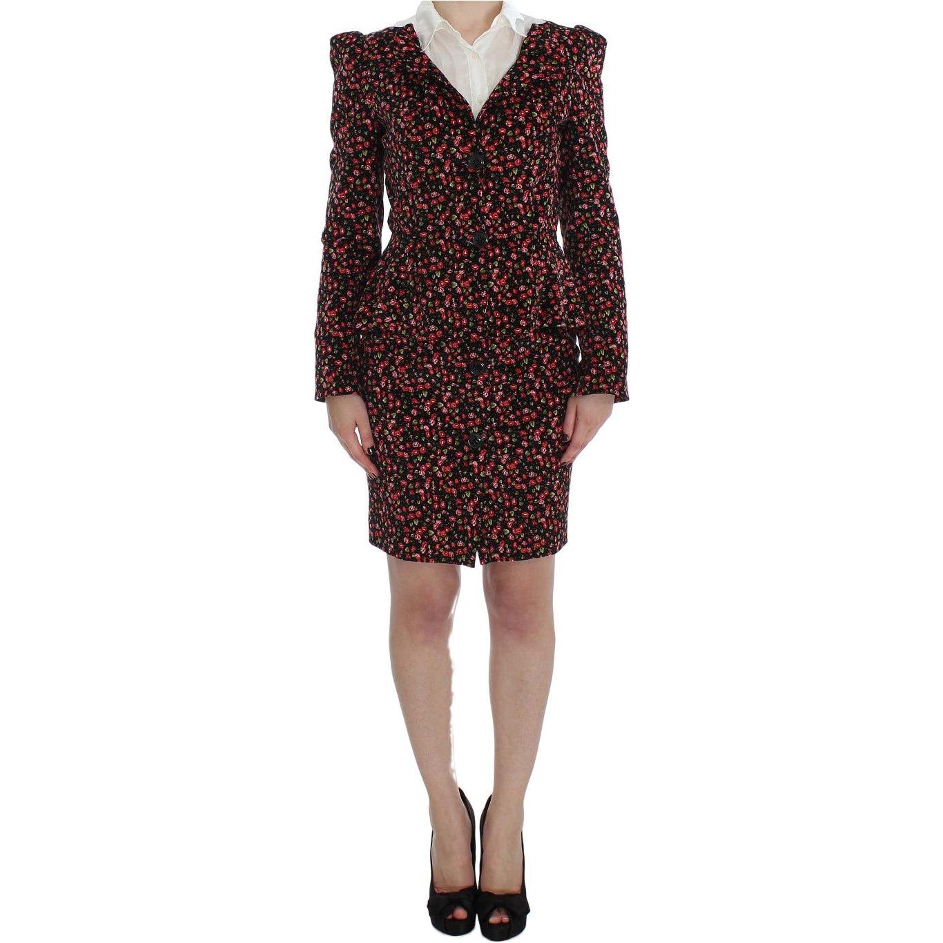 BENCIVENGA Black Multicolor Floral Suit