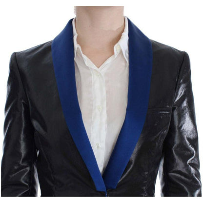 Exte Black Blue Two Piece Suit Skirt & Blazer Exte