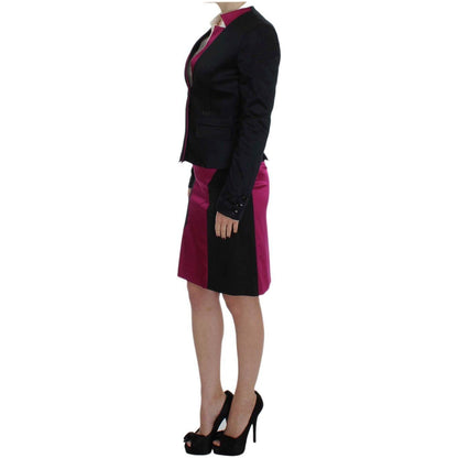 Exte Black Pink Two Piece Suit Skirt & Blazer Exte
