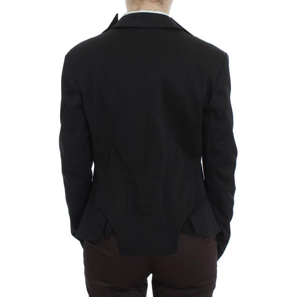 Exte Black Stretch Single Breasted Blazer Jacket Exte