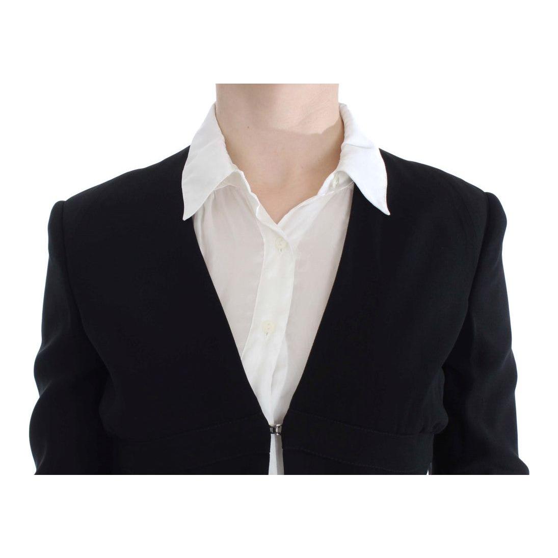 Exte Black Blue Two Piece Suit Skirt & Blazer Exte