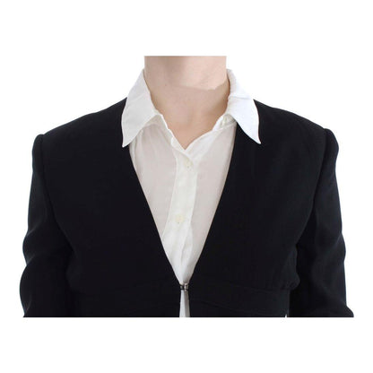 Exte Black Blue Two Piece Suit Skirt & Blazer Exte