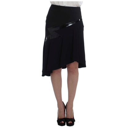 Exte Black Blue Two Piece Suit Skirt & Blazer Exte