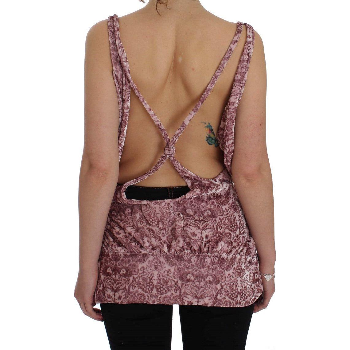 丝绸混纺花卉印花上衣