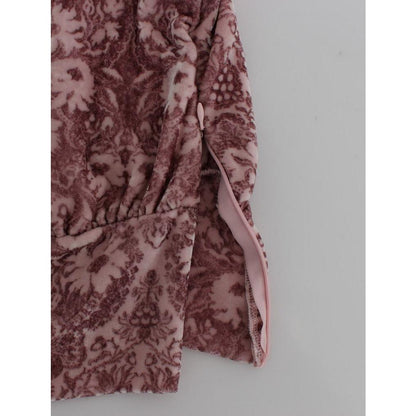 Exte Pink Floral Print Viscose Silk Blouse Top Exte