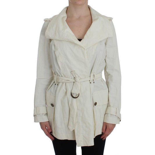 PLEIN SUD White Trench Coat Jacket PLEIN SUD