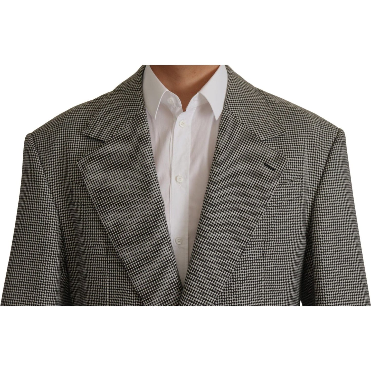 Dolce & Gabbana Elegant Gray Checkered Wool Blazer Dolce & Gabbana