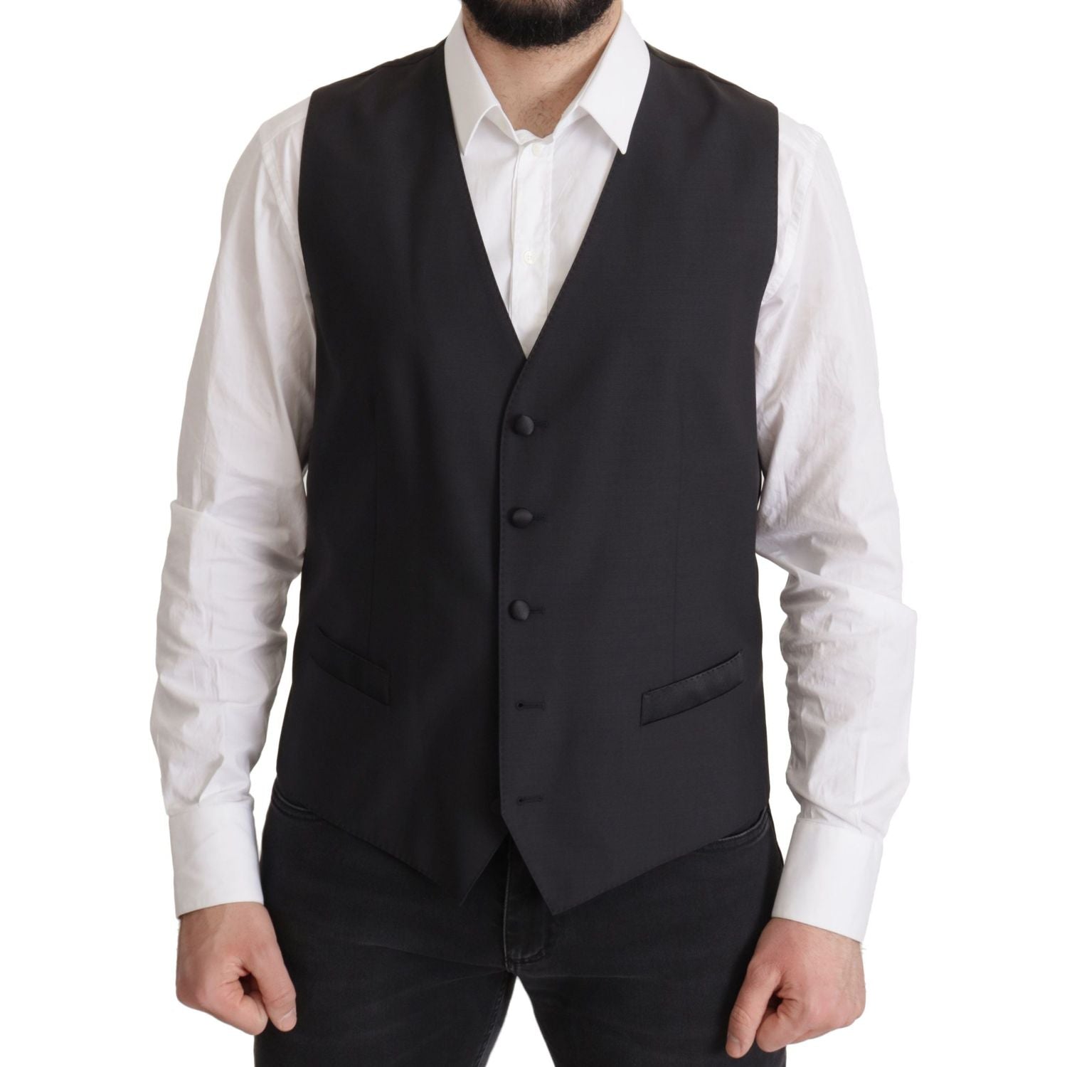 优雅深蓝色马提尼两件套西装外套