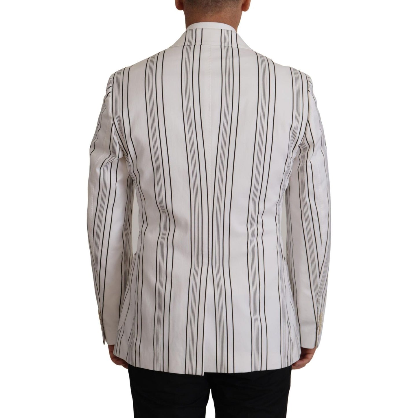 Dolce & Gabbana Elegant Striped Cotton Blend Blazer Dolce & Gabbana