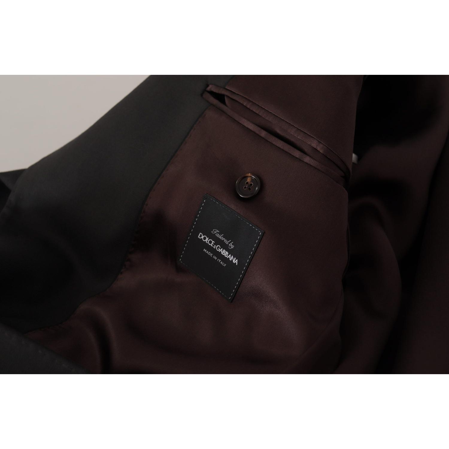 优雅修身黑色羊毛西装外套