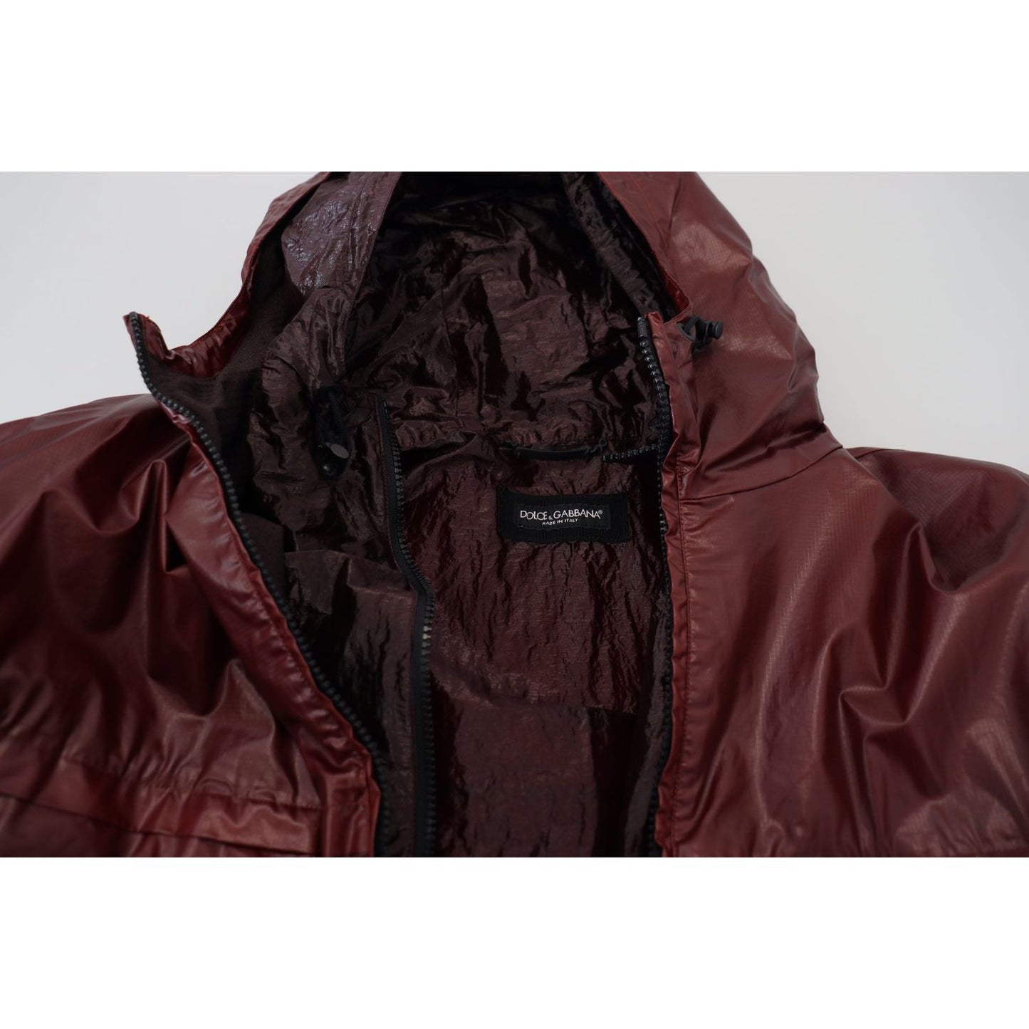 Dolce & Gabbana Bordeaux Cotton Hooded Full Zip Jacket