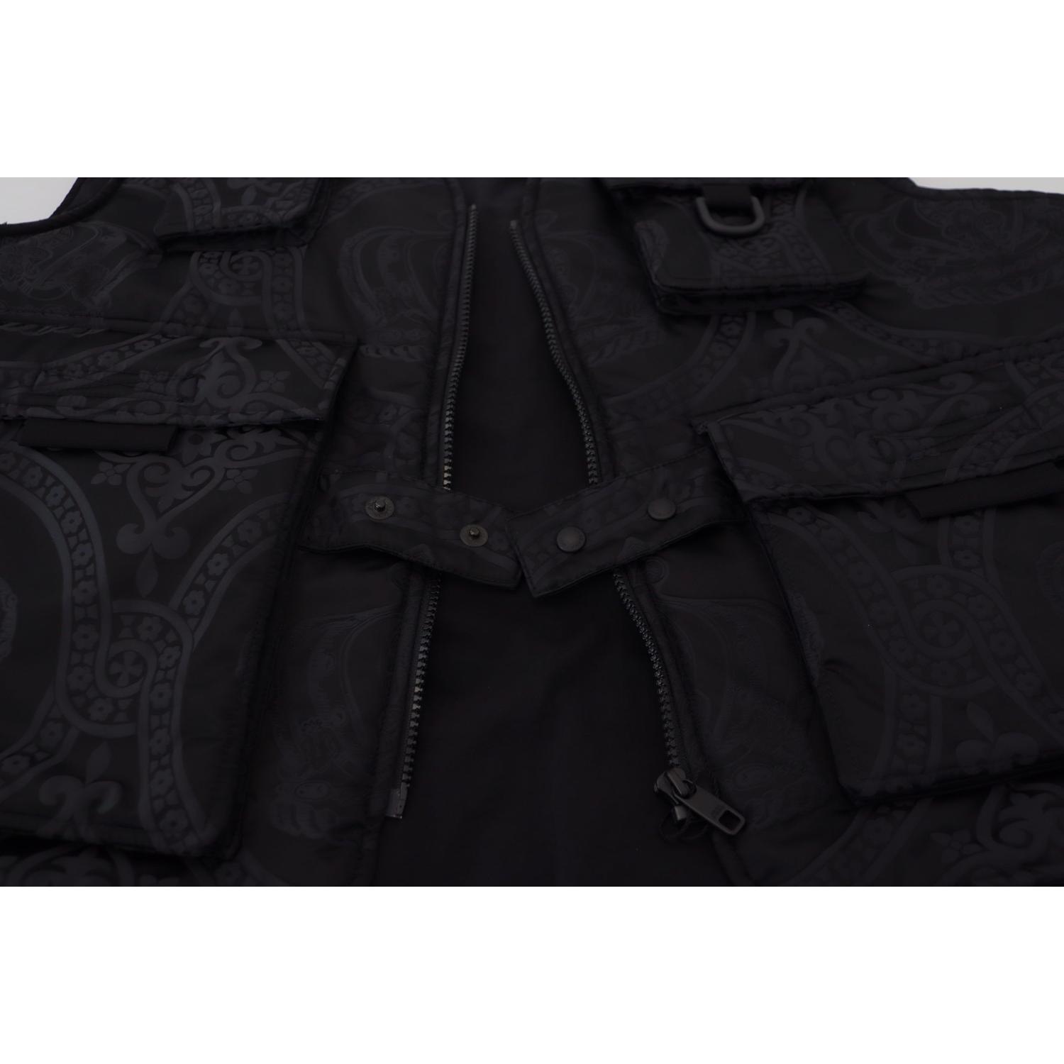 优雅黑色无袖背心夹克