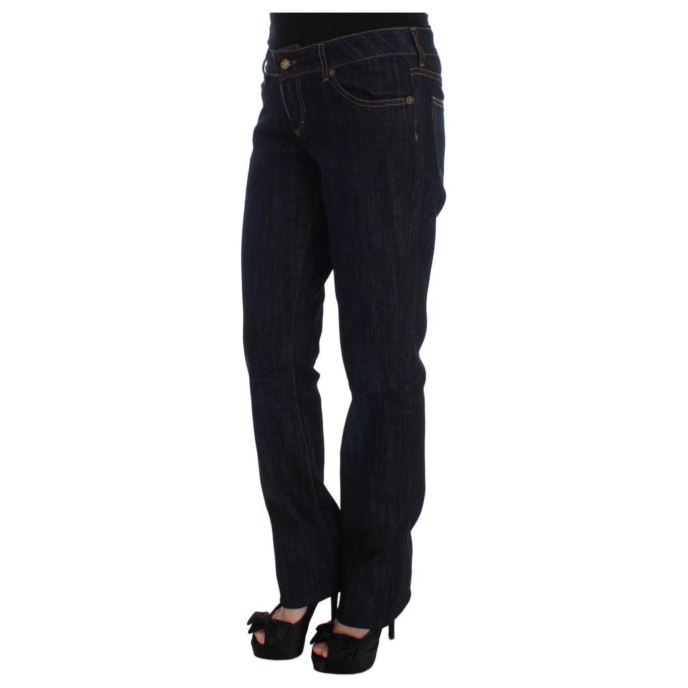 Cavalli Chic Blue Straight Fit Designer Jeans Cavalli