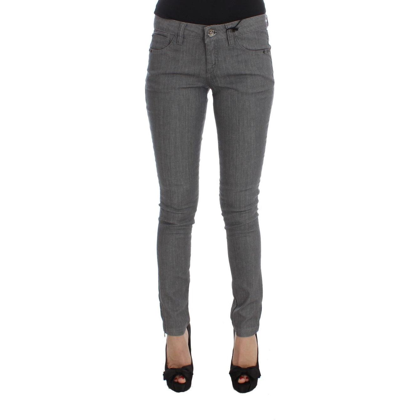 Costume National Chic Gray Slim-Fit Designer Jeans Costume National