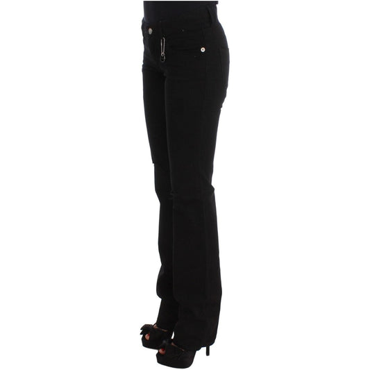 Costume National Chic Black Slim Fit Zippered Cotton Jeans Jeans & Pants Costume National