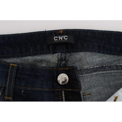 Costume National Blue Cotton Slim Fit Bootcut Jeans