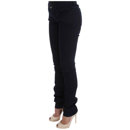 Costume National Blue Cotton Blend Slim Fit Jeans