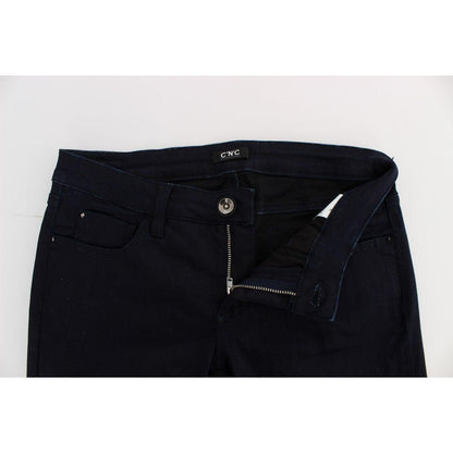 Costume National Blue Cotton Blend Slim Fit Jeans
