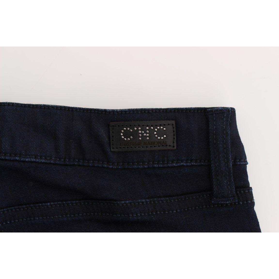 Costume National Blue Cotton Blend Slim Fit Jeans