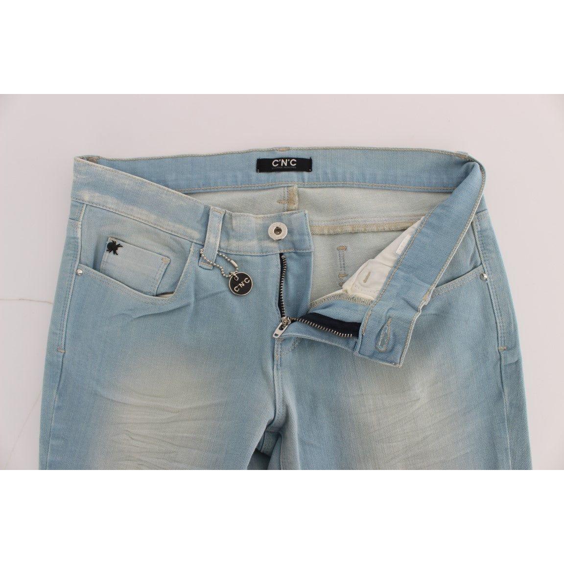Costume National Blue Cotton Blend Super Slim Fit Jeans