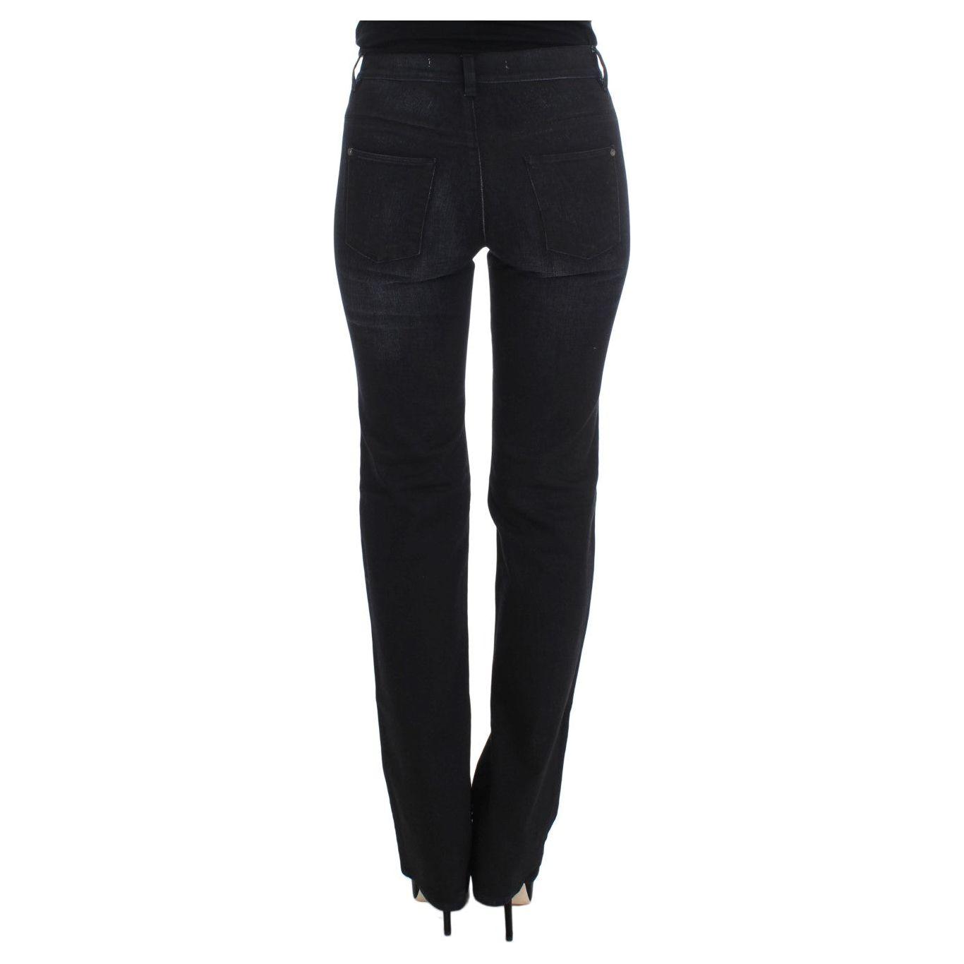 Ermanno Scervino Blue Cotton Blend Slim Fit Bootcut Jeans