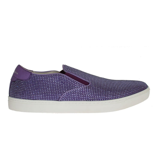 Dolce & Gabbana Elegant Purple Strass Fashion Sneakers MAN SNEAKERS Dolce & Gabbana