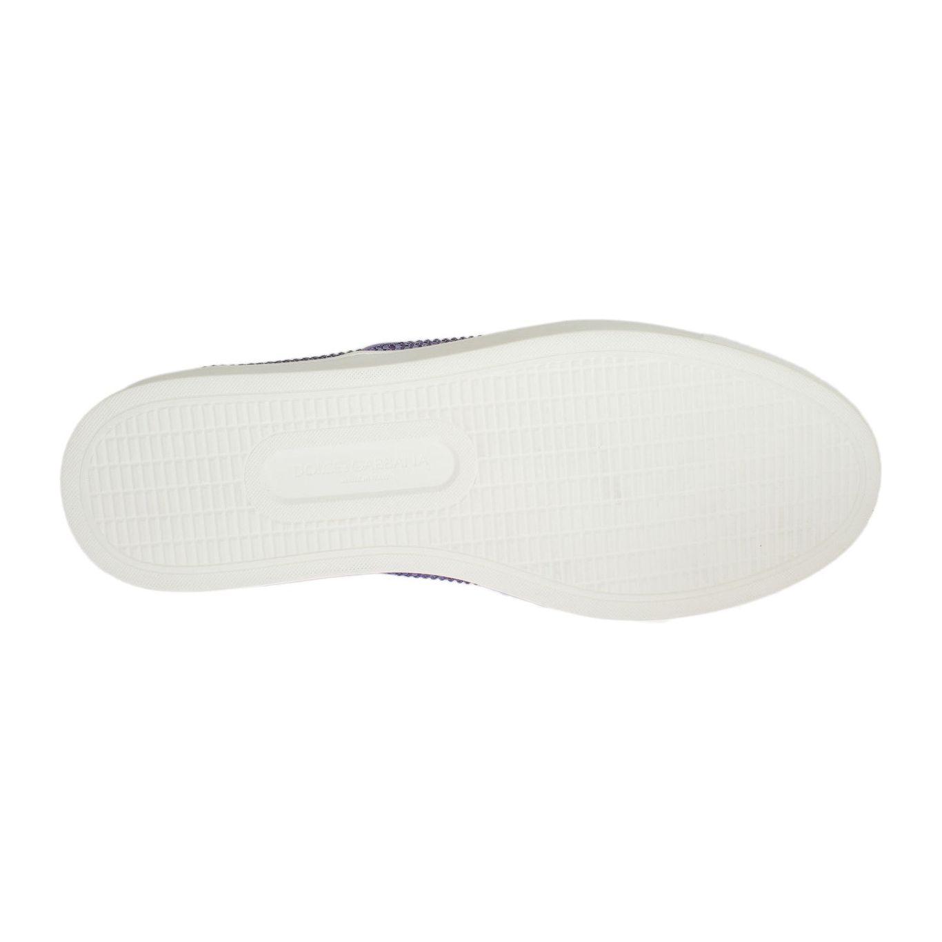 Dolce & Gabbana Purple Strass Canvas Logo Sneakers Dolce & Gabbana