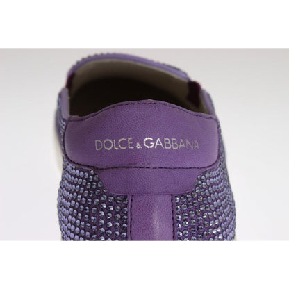 Dolce & Gabbana Purple Strass Canvas Logo Sneakers Dolce & Gabbana