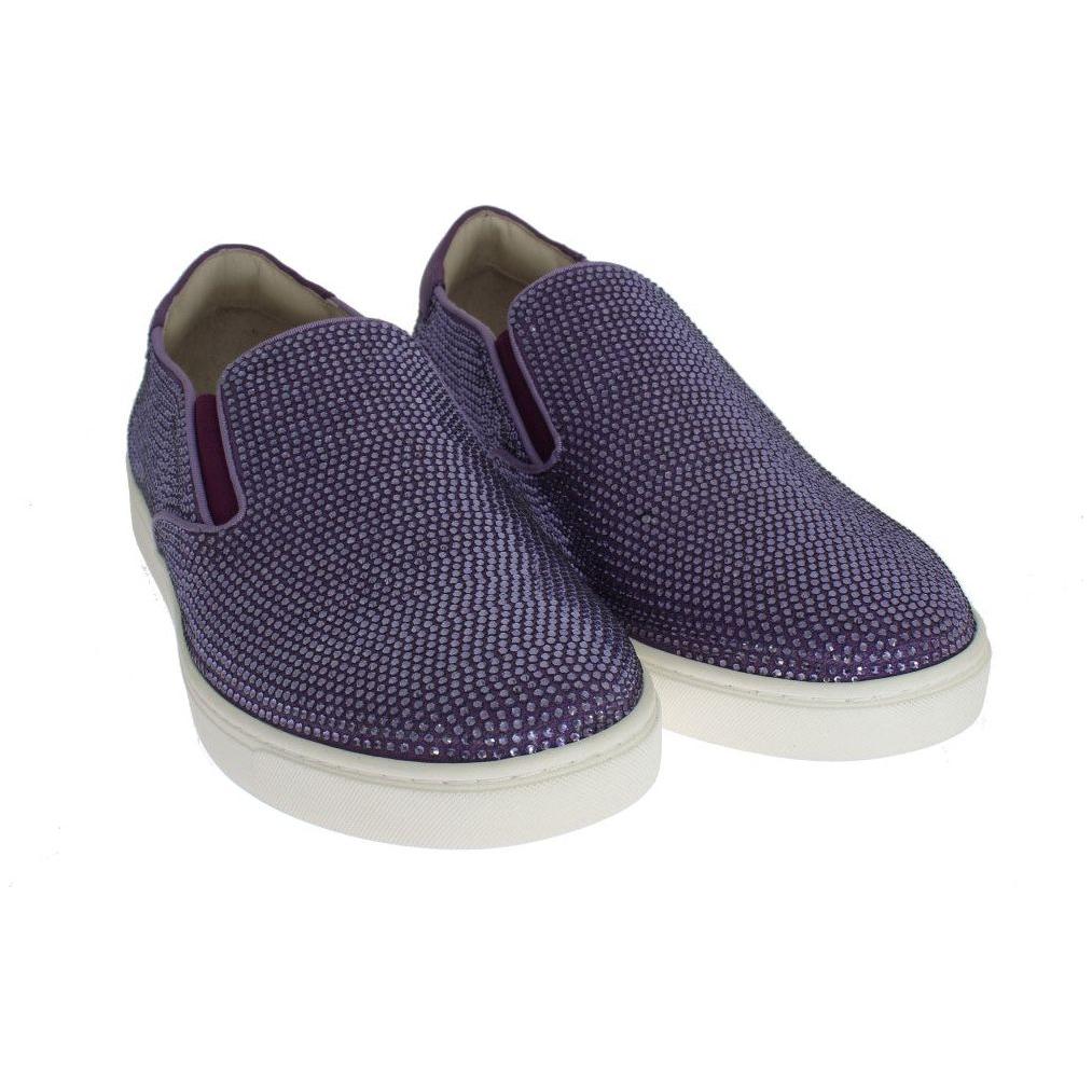 Dolce & Gabbana Elegant Purple Strass Fashion Sneakers MAN SNEAKERS Dolce & Gabbana