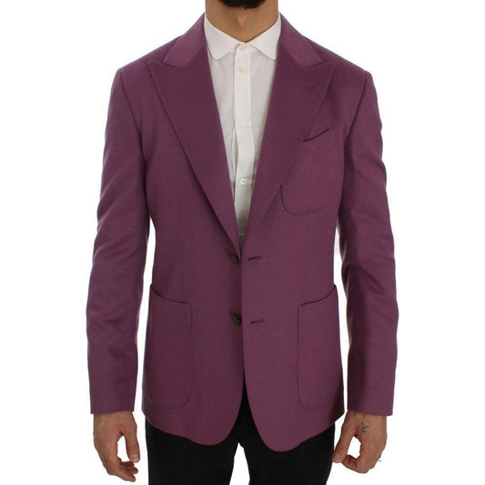 Dolce & Gabbana Purple Cashmere Slim Fit Blazer Jacket Dolce & Gabbana