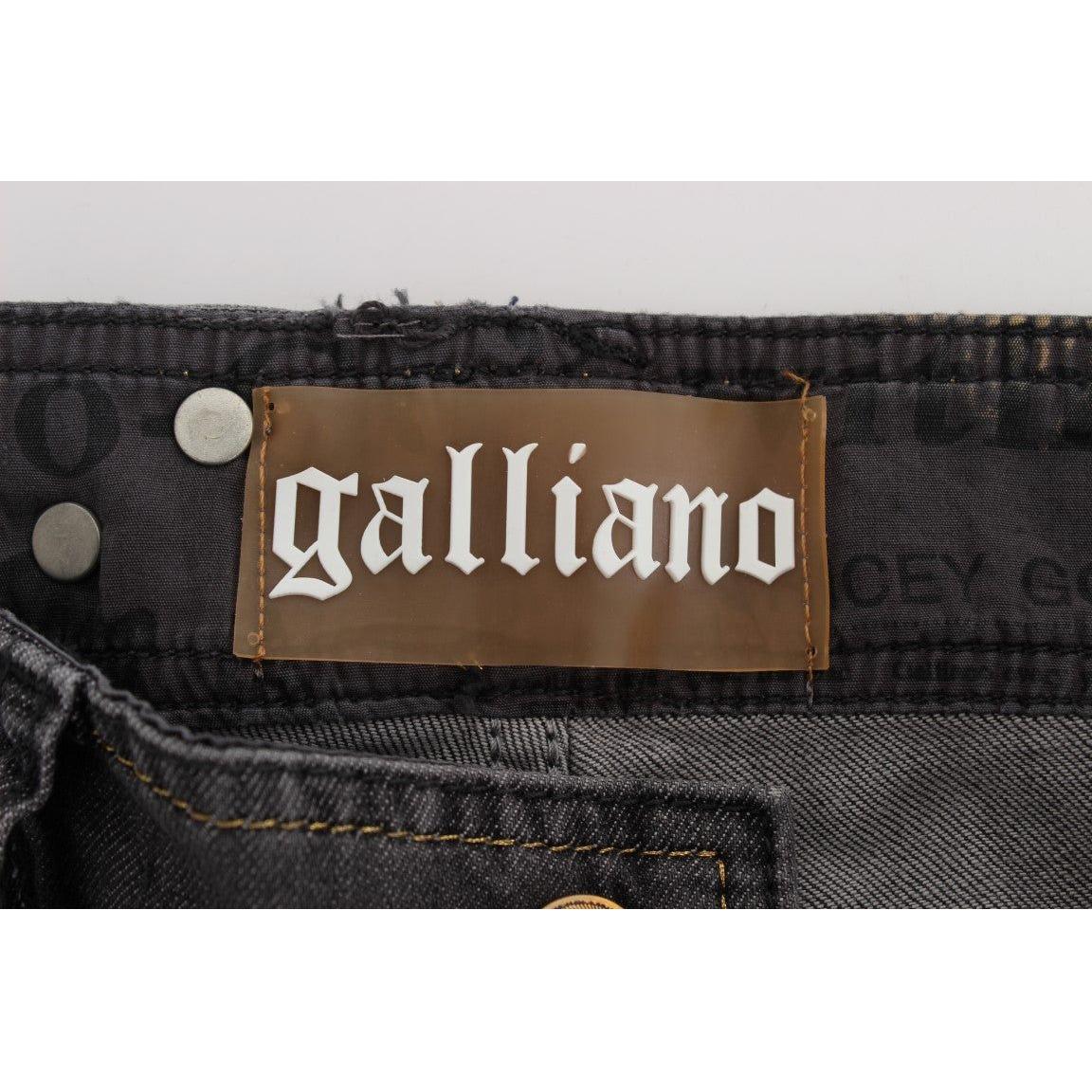 John Galliano Elegant Slim Fit Gray Wash Jeans John Galliano