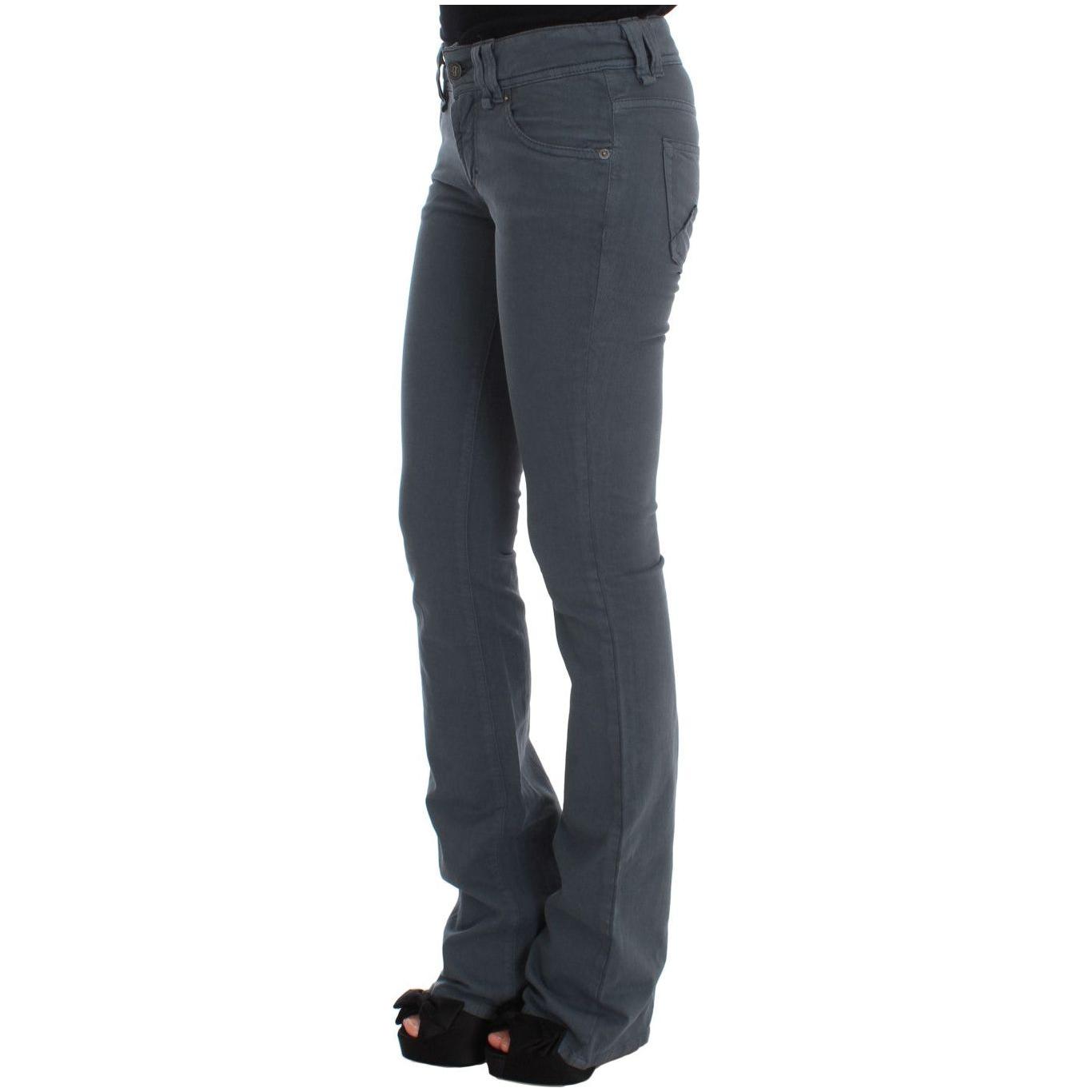 John Galliano Blue Cotton Blend Slim Fit Bootcut Jeans
