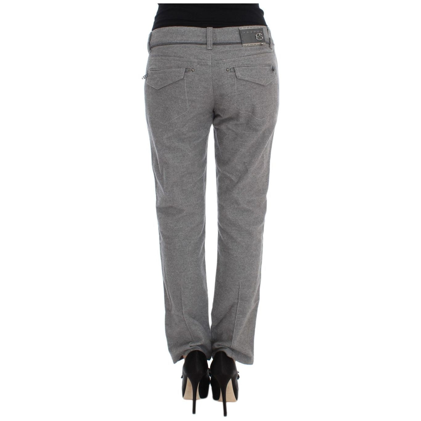 Ermanno Scervino Chic Gray Casual Cotton Pants Ermanno Scervino