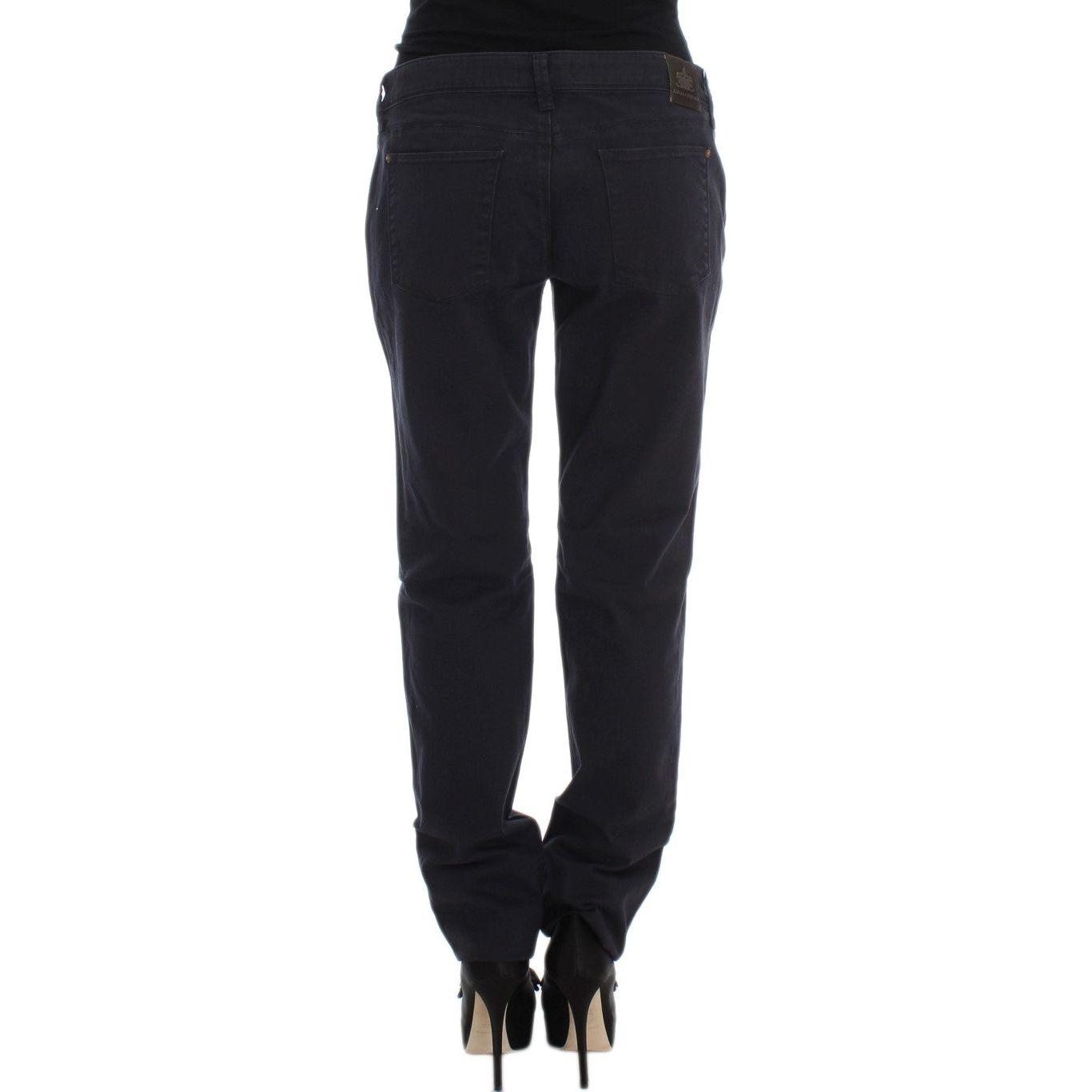 Ermanno Scervino Blue Cotton Blend Casual Fit Pants Jeans & Pants