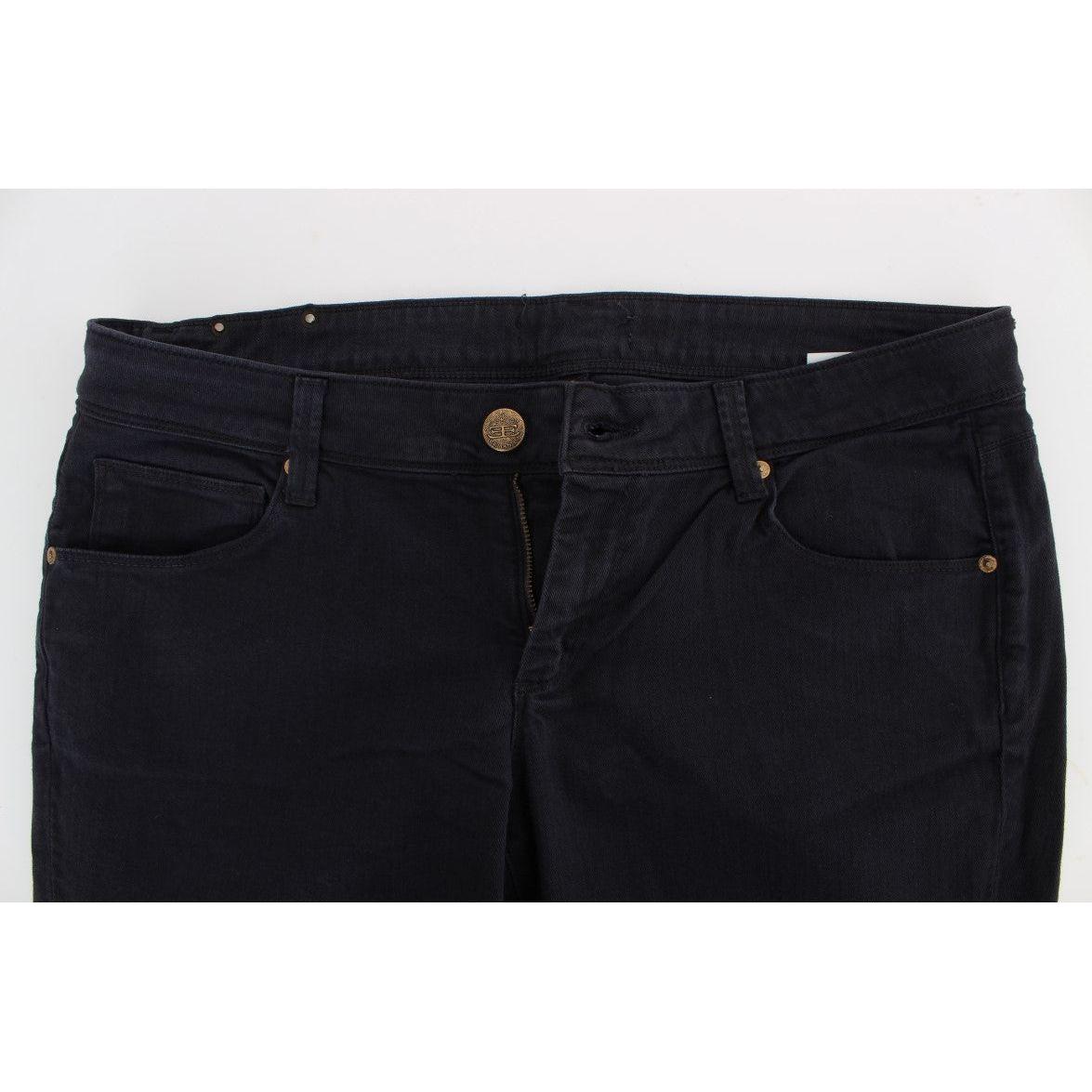 Ermanno Scervino Blue Cotton Blend Casual Fit Pants Jeans & Pants