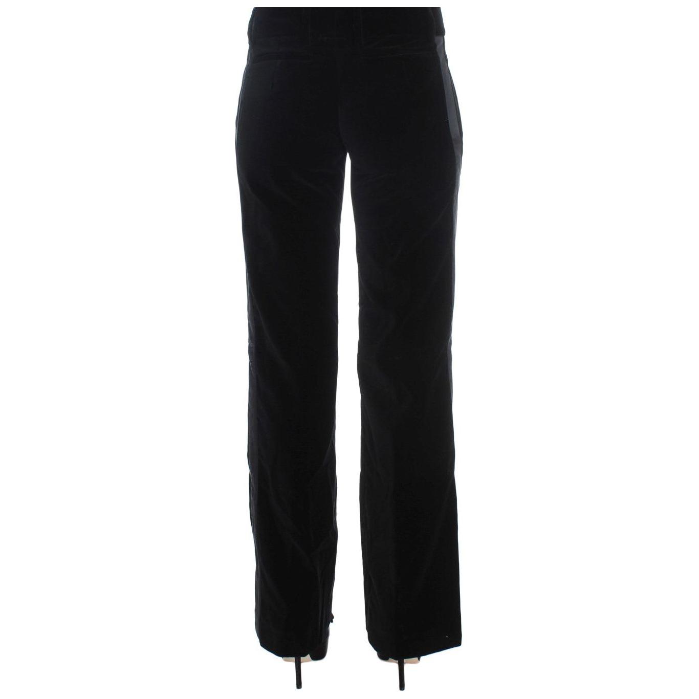 Ermanno Scervino Elegant Black Wide Leg Silk Blend Pants Jeans & Pants Ermanno Scervino