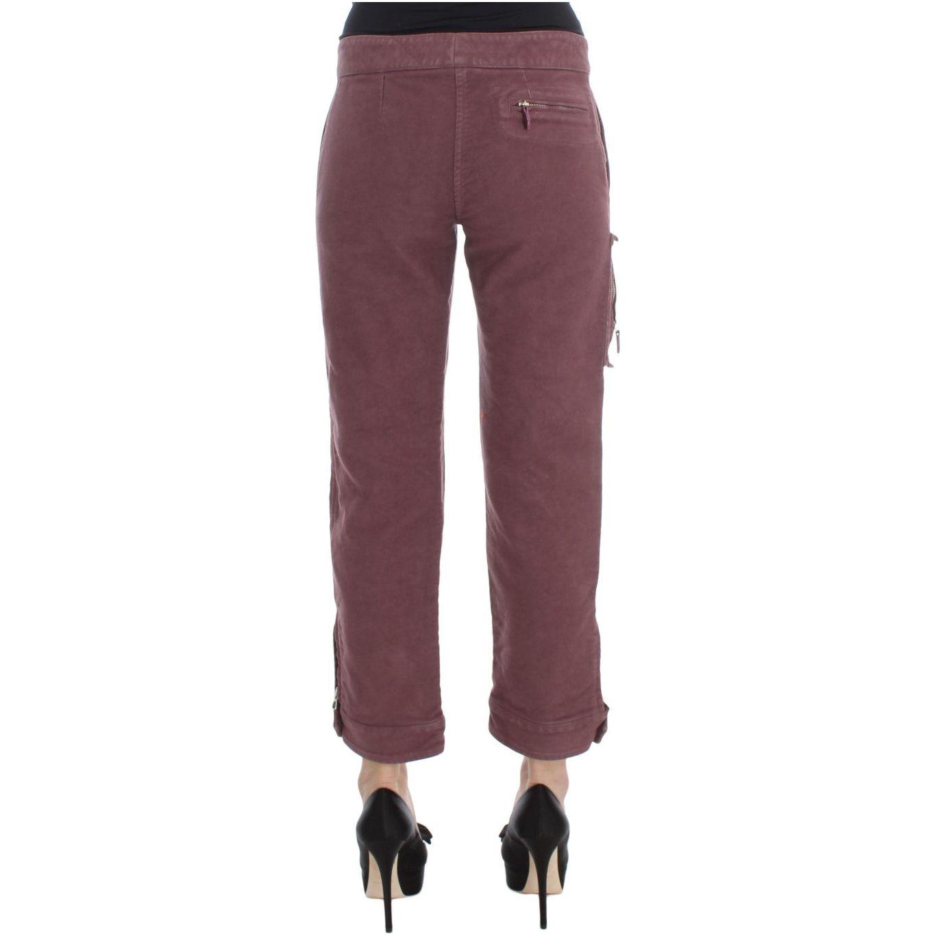 Ermanno Scervino Chic Bordeaux Capri Cropped Cargo Pants Ermanno Scervino