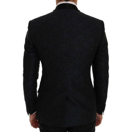 Dolce & Gabbana Elegant Blue & Black Slim Fit Suit Ensemble Dolce & Gabbana